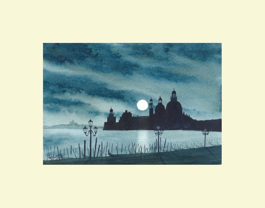 Venice moonlight painting | Venice painting for sale